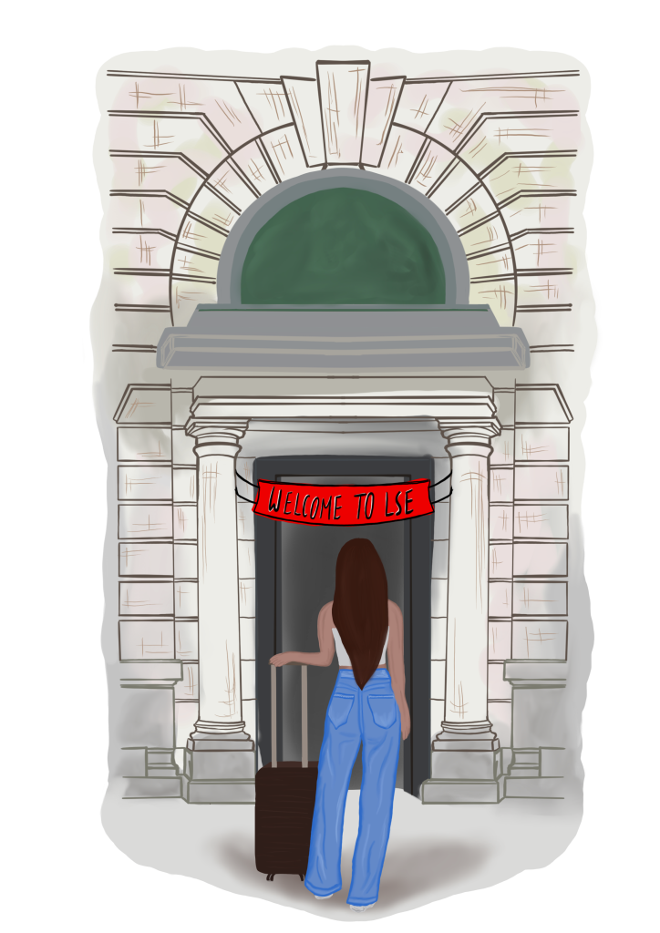 girl standing in front of door
